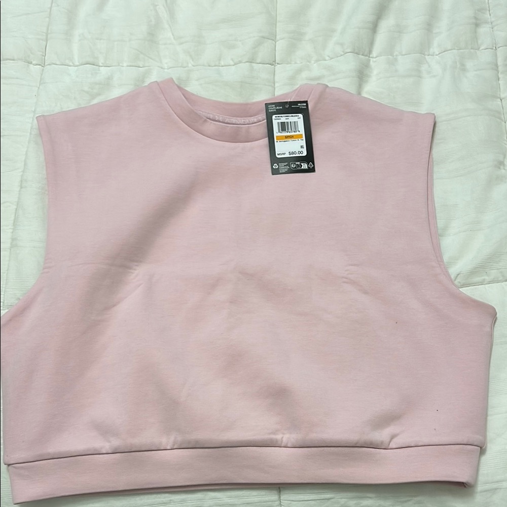 Under Armour Pink Sleeveless Crop Sweatshirt